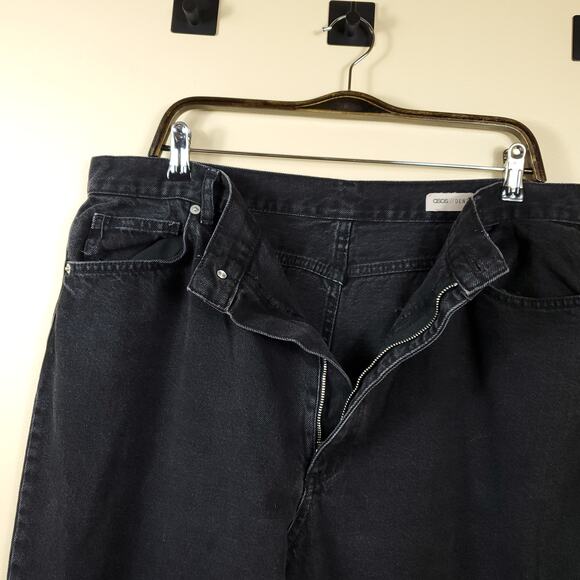 ASOS DESIGN high rise Farleigh slim fit mom jeans in washed black Size 36 - Picture 7 of 10